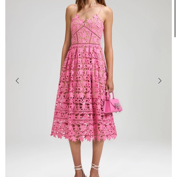 SELF-PORTRAIT
Pink Azaelea Lace Midi Dress - Picture 9 of 10